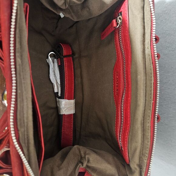 NWOT Roxbury Leather Bag Rosette Ruffle with Crossbody Strap Scatchel Loud - Picture 3 of 11